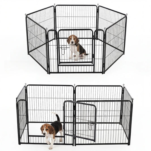 JHK 6 Panel Metal Dog Playpen For Indoor Outdoor Use