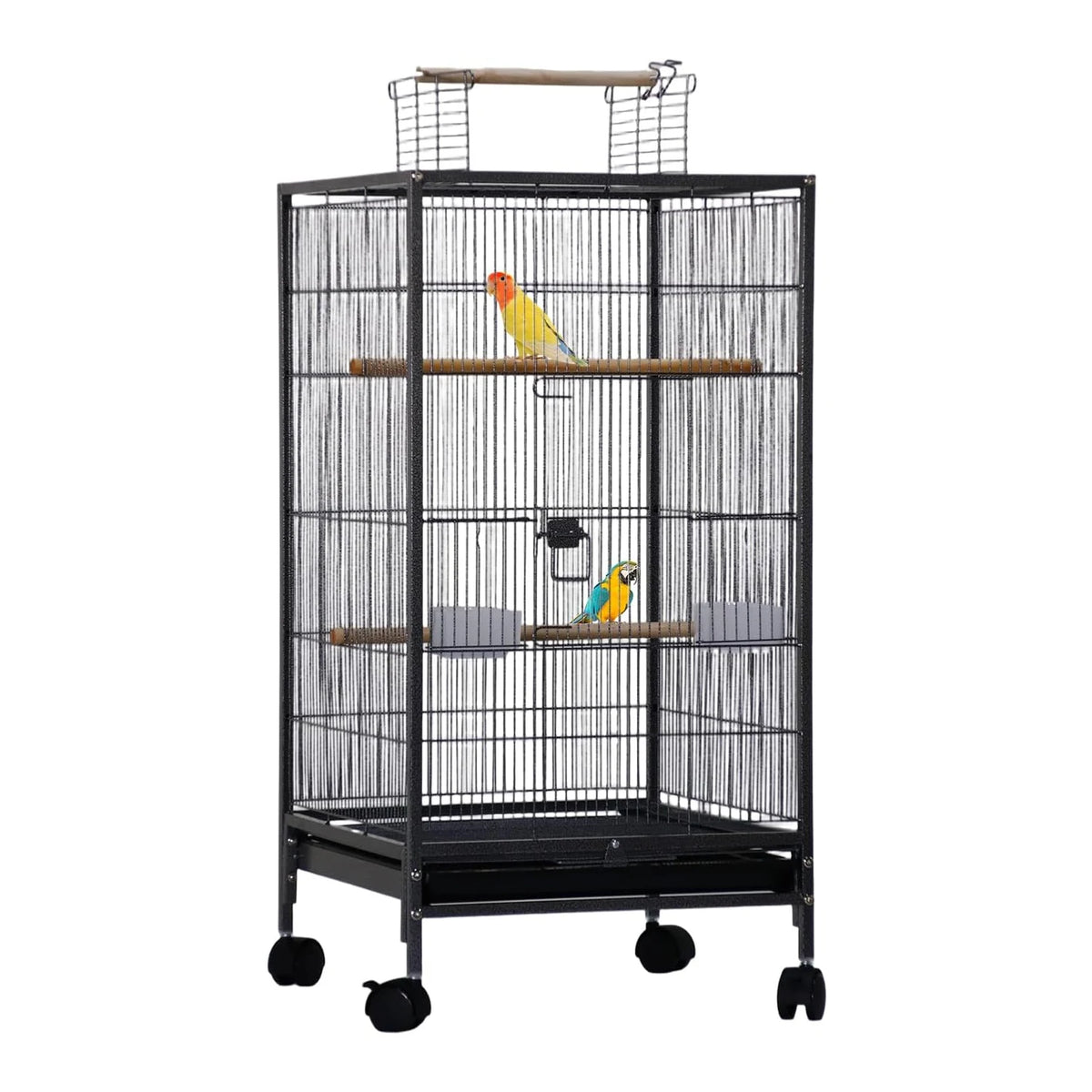 HiMISS Bird Cage With Rolling Stand And Slide Out Tray