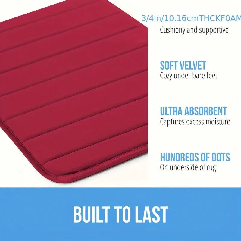 Memory Foam Bath Rug Set Non Slip Plush Bathroom Mats