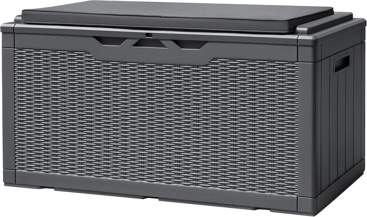 Devoko 120 Gallon Outdoor Storage Bench Waterproof Resin Deck Box
