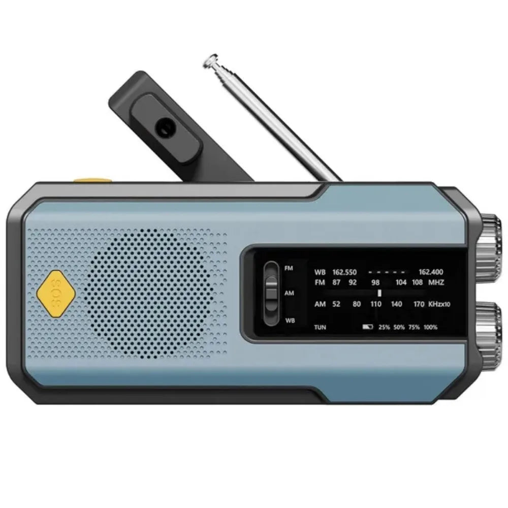 Stonego Solar Hand Crank Emergency Radio With Power Bank