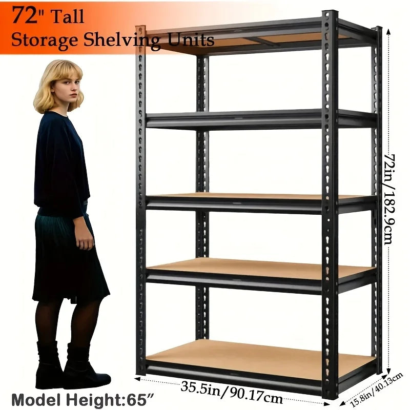 Heavy Duty Steel Five Tier Utility Garage Storage Racking Shelving Unit For Tools