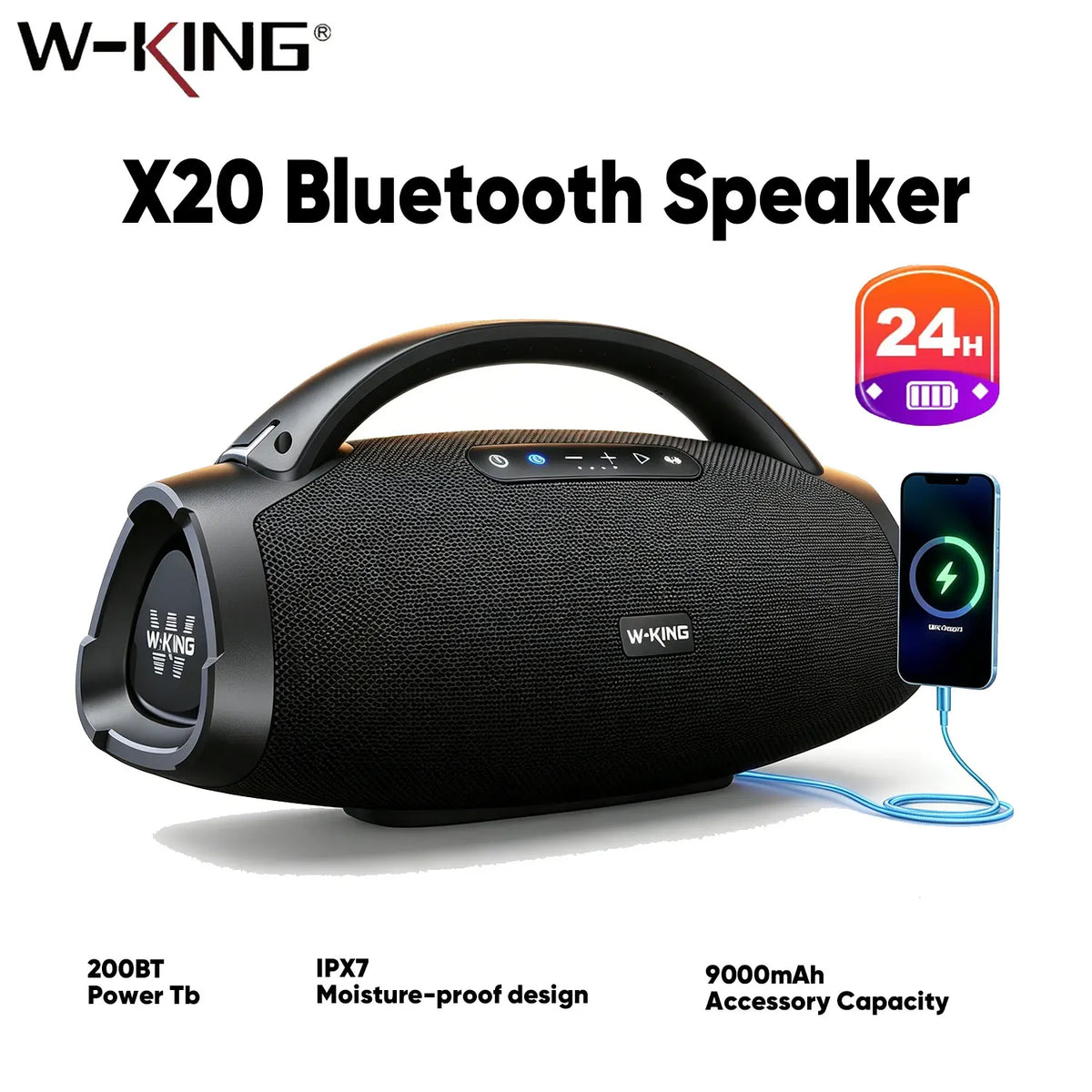 W-KING Wireless Bluetooth Speaker For Outdoor Entertainment