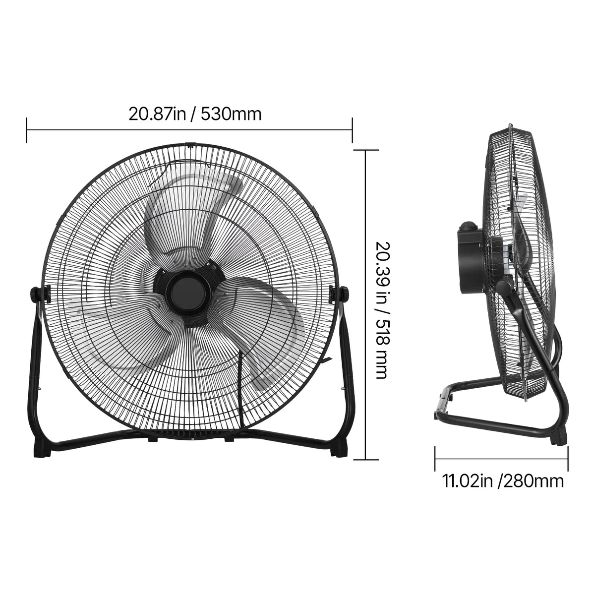 SucceBuy High Velocity Industrial Floor Fan With Adjustable Tilt